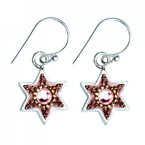 Pink-Gold Sterling Silver Earrings by Ester Shahaf