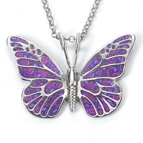 Purple Butterfly Pendant By Adina Plastalina