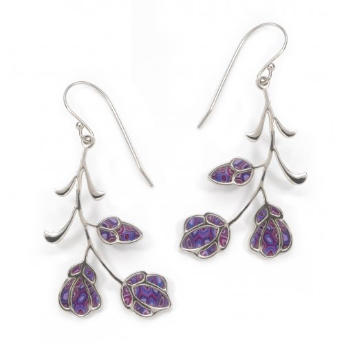 Purple Kahlo Flower Earrings