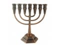 Seven Branch Menorah with Jerusalem Images, Bronze  Option 5.3