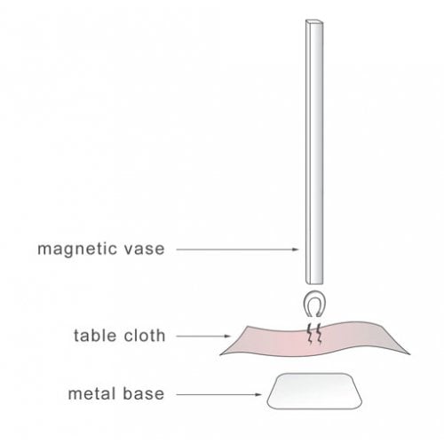 Silver Aluminum Magnetic Vase