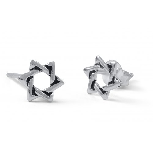 Star of David 925 Sterling Silver Stud Earrings