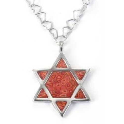 Star of David Orange Necklace
