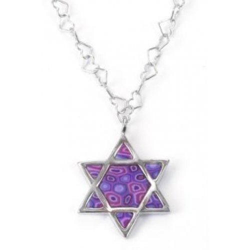 Star of David Purple Necklace