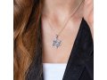 Sterling Silver Double Star of David Pendant Necklace  Beaded and Smooth Design