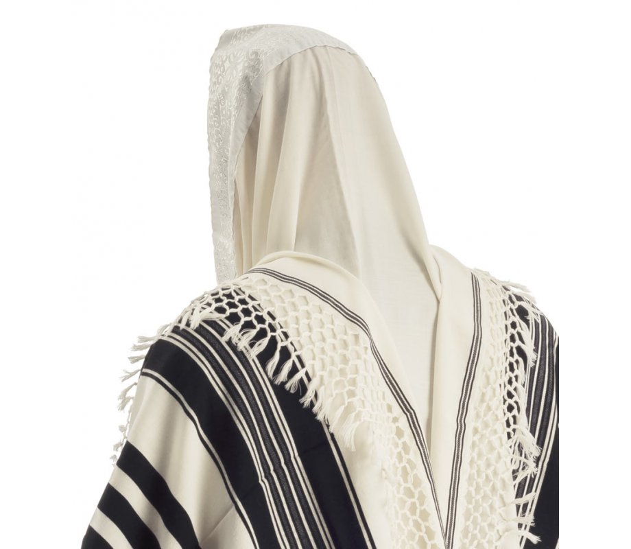 Talitnia Yemenite Tallit Temani Prayer Shawl - Net Fringes - Six Rows Knotting