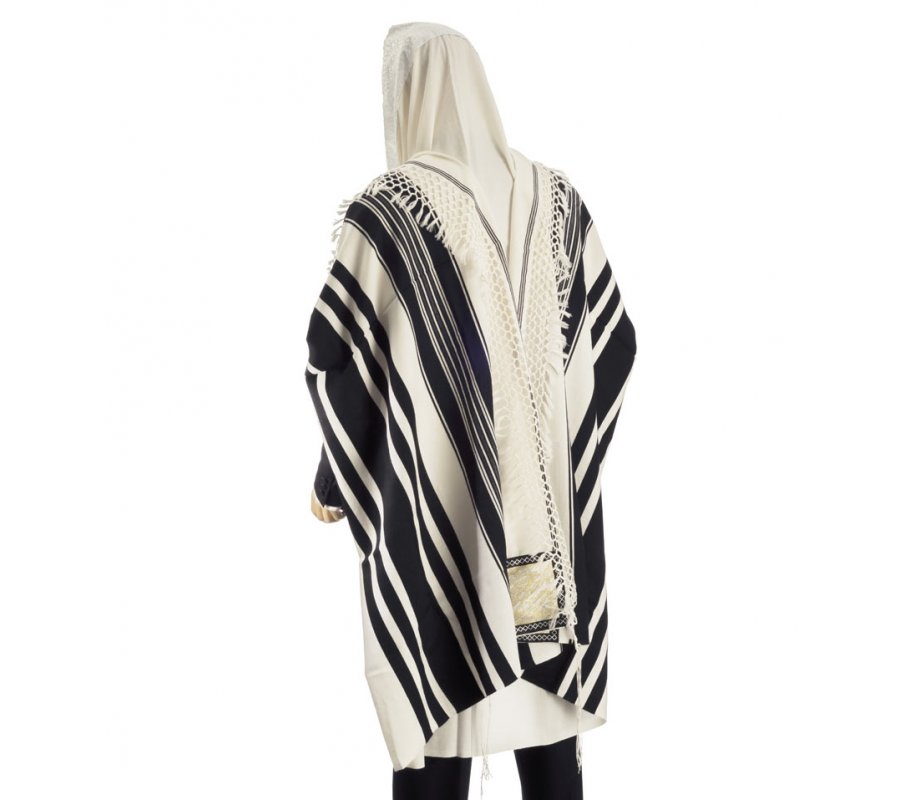 Talitnia Yemenite Tallit Temani Prayer Shawl - Net Fringes - Six Rows Knotting