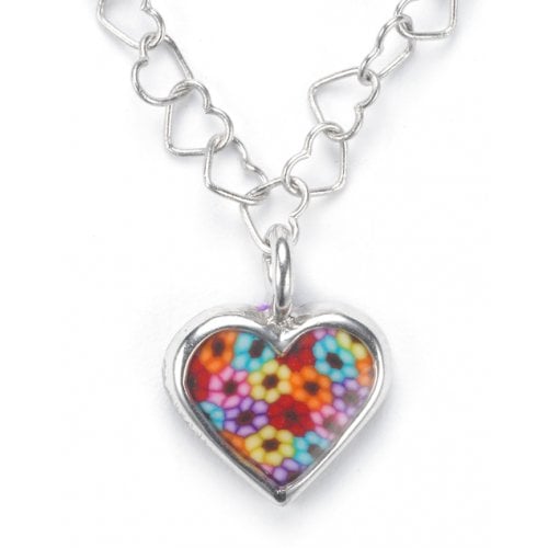 Tiny Thousand Flower Heart Charm SALE PRICE - 1 LEFT IN STOCK !!