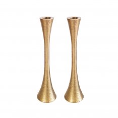 Yair Emanuel Large Matte Brass Candlesticks