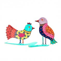 Yair Emanuel Small Free Standing Metal Table Sculpture Two Birds