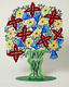 David Gerstein Free Standing Double Sided Flower Vase Sculpture - Bell Bouquet