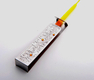 Dorit Judaica Wand Menorah Lighter Stainless Steel with Swirling Pomegranates