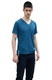 Tzitzit T-Shirt for Men with Kosher Tzitzis, Blue - Short Sleeve Cotton Blend