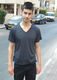 Tzitzit T-Shirt for Men with Kosher Tzitzis, Light Gray - V Neck, Short Sleeve Cotton Blend