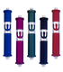 Agayof Cylinder Mezuzah Case with Curving Shin, in Dark Colors - 6 Inches Height