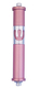 Agayof Cylinder Mezuza Case with Curving Shin, in Light Colors - 6 Inches Height