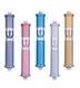 Agayof Cylinder Mezuzah Case with Curving Shin, in Light Colors - 4 Inches Height