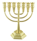 Seven-Branch Menorah with Jerusalem Images, Gold - Option: 5.3