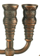 Seven Branch Menorah with Jerusalem Images, Bronze  Option 5.3