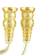 Two Tone Silver and Gold 7-Branch Menorah, Jerusalem Images  8.6 Height