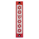 Agayof Mezuzah Case, Five Flowers and Shin in Dark Colors  4 Inches Height