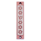 Agayof Mezuzah Case, Five Flowers and Shin in Dark Colors  4 Inches Height