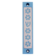 Agayof Mezuzah Case, Five Flowers and Shin in Light Colors - 4 Inches Height
