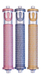 Agayof Cylinder Mezuzah Case, Shema and Curving Shin in Light Colors - 6 Inches