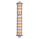 Agayof Cylinder Mezuzah Case with Bands & Curving Shin, Light Colors - 6 Inches