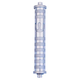 Agayof Cylinder Mezuzah Case with Bands & Curving Shin, Light Colors - 6 Inches