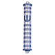 Agayof Cylinder Mezuzah Case with Bands & Curving Shin, Light Colors - 6 Inches