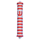 Agayof Cylinder Mezuzah Case with Bands and Curving Shin, Dark Colors  6 Inches