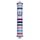 Agayof Cylinder Mezuzah Case with Bands and Curving Shin, Dark Colors  6 Inches