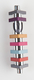 Agayof Cylinder Mezuzah Case with Triangles, Light Colors - 4 Inches Height