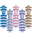 Agayof Cylinder Mezuzah Case with Triangles, Light Colors - 4 Inches Height