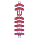 Agayof Cylinder Mezuzah Case with Triangles, Dark Colors - 4 Inches Height