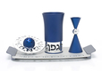 Agayof Aluminum Havdalah Set Modern Design - Blue