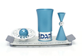 Agayof Aluminum Havdalah Set Modern Design - Teal
