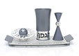 Agayof Aluminum Havdalah Set Modern Design - Gray