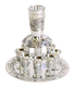 Silver Plated Kiddush Fountain with 8 Small Cups - Citadel of David Design