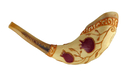 Light Hand Painted Rams Horn Shofar - Pomegranate