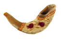 Light Hand Painted Rams Horn Shofar - Pomegranate