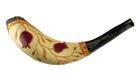 Dark Hand Painted Rams Horn Shofar - Pomegranate