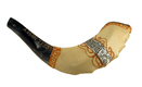 Dark Hand Painted Rams Horn Shofar -Jerusalem