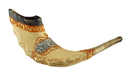 Dark Hand Painted Rams Horn Shofar -Jerusalem