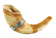 Light Hand Painted Rams Horn Shofar -Jerusalem