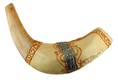 Light Hand Painted Rams Horn Shofar -Jerusalem