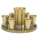 Yair Emanuel Aluminum Kiddush Goblet and Six Cups with Tray - Metallic Colors