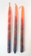 Handmade Dripless Hanukkah Candles - Red and Orange Fiery Colors