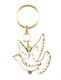Gold Framed Metal Keychain - White Dove with 